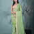 green chanderi silk blend saree with embroidered floral design