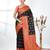 black georgette saree with red and gold border