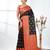 black georgette saree with red and gold border