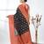 black georgette saree with red and gold border