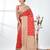 red georgette saree with red and gold border