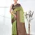 green georgette saree with red and gold border
