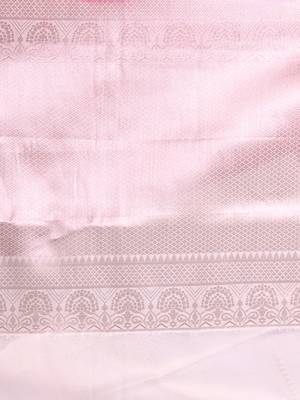 fuchsia organza saree with floral motifs and sea green border 4