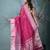 fuchsia tissue saree with intricate silver zari border
