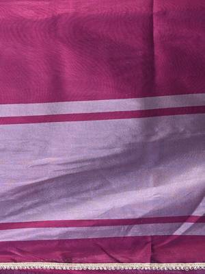 purple tissue saree with intricate silver zari border 4