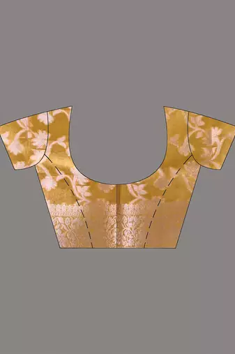 yellow tissue saree with gotapatti detailing and elegant border