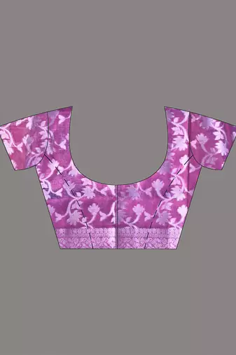 purple tissue saree with gotapatti detailing and elegant border