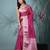 magenta tissue saree with gotapatti detailing and elegant border