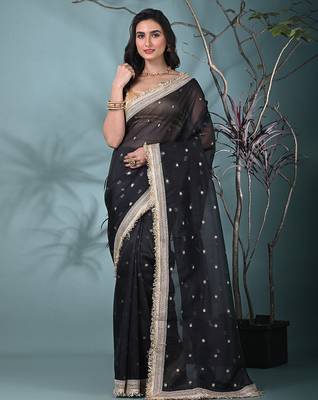 black tissue saree with gotapatti detailing 1
