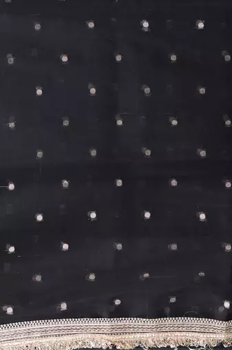 black tissue saree with gotapatti detailing