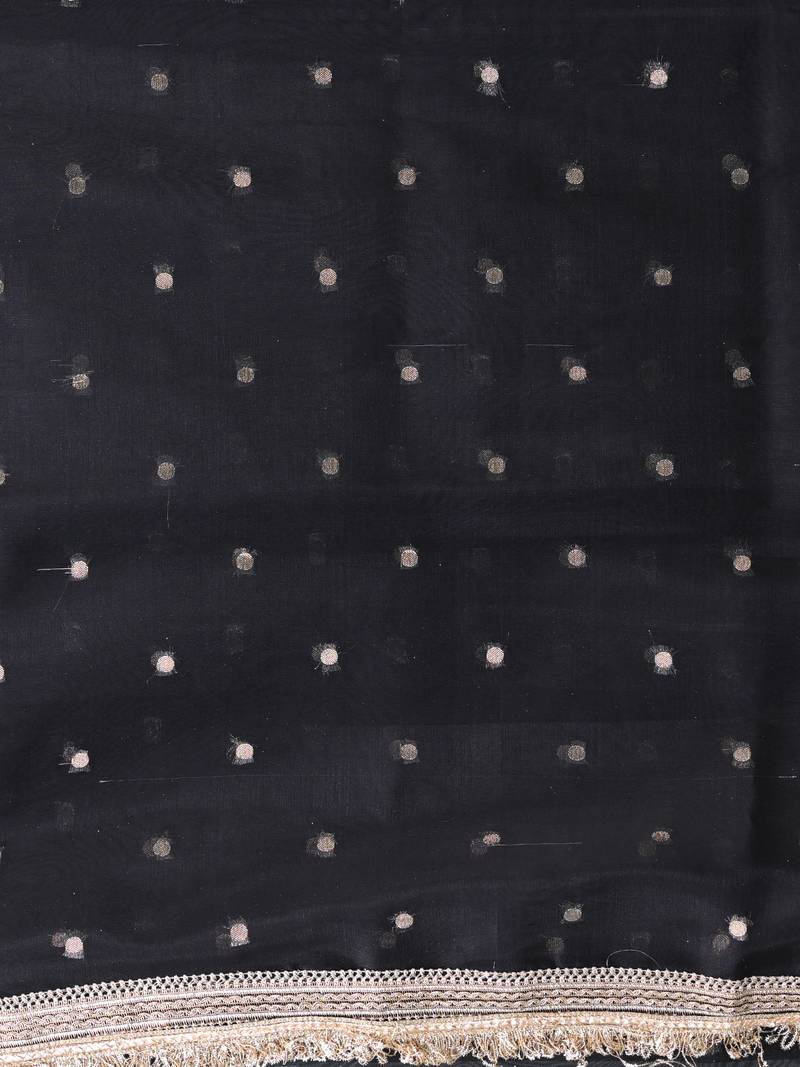 black tissue saree with gotapatti detailing