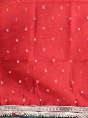red tissue saree with gotapatti detailing 4