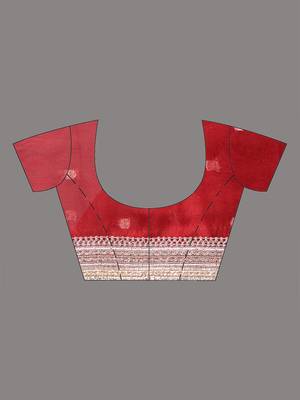 red tissue saree with gotapatti detailing 5