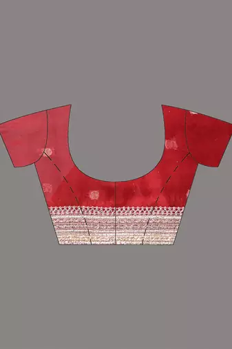 red tissue saree with gotapatti detailing