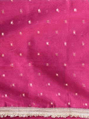 pink tissue saree with gotapatti detailing 4