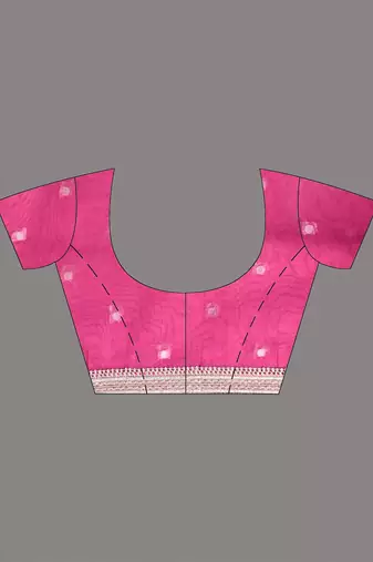 pink tissue saree with gotapatti detailing