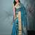sapphire blue tissue saree with stone detailing