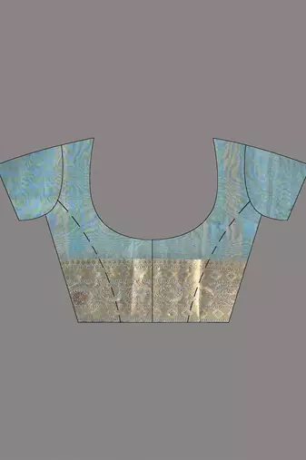 sapphire blue tissue saree with stone detailing