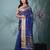 blue tissue saree with stone detailing