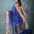 blue tissue saree with stone detailing