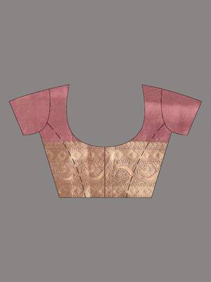 magenta tissue saree with stone detailing 5
