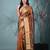 copper tissue saree with stone detailing