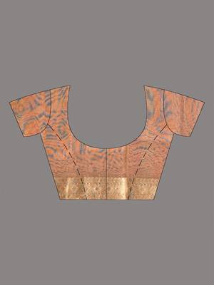 copper tissue saree with stone detailing 5