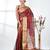 dark red tissue saree with stone detailing