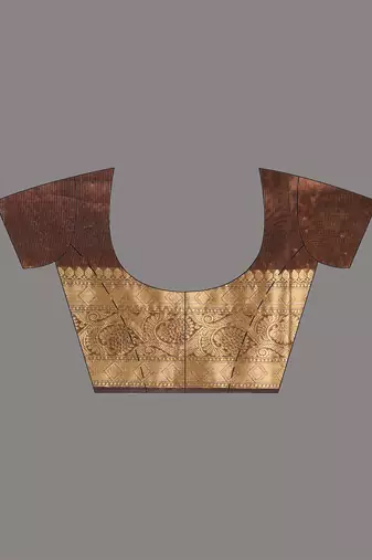 dark red tissue saree with stone detailing