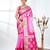 pink & white silk blend tie & dye saree with intricate border