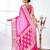pink & white silk blend tie & dye saree with intricate border