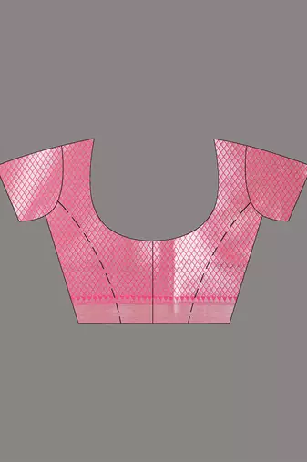 pink & white silk blend tie & dye saree with intricate border