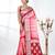 red & white silk blend tie & dye saree with intricate border