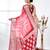 red & white silk blend tie & dye saree with intricate border