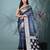 black & grey silk blend tie & dye saree with intricate border