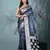 black & grey silk blend tie & dye saree with intricate border