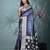 black & grey silk blend tie & dye saree with intricate border