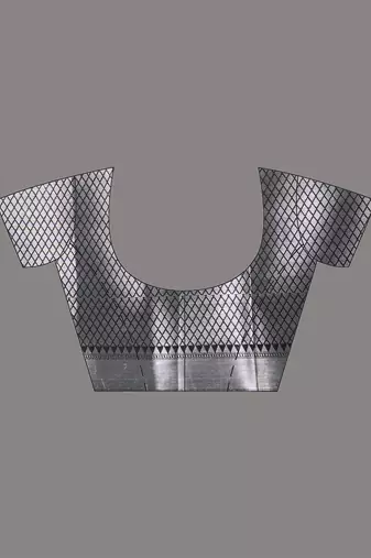 black & grey silk blend tie & dye saree with intricate border