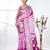 purple & white silk blend tie & dye saree with intricate border