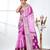 purple & white silk blend tie & dye saree with intricate border