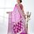 purple & white silk blend tie & dye saree with intricate border