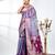 grey & magenta silk blend tie & dye saree with intricate border