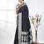 black georgette saree with silver border and detailing