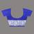 blue georgette saree with silver border and detailing