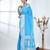sky blue georgette saree with silver border and detailing