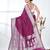 purple georgette saree with silver border and detailing