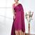 magenta modal silk blend saree with golden border and tassels