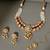 Gold plated kundan red stones necklace set