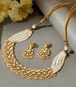 Gold plated kundan necklace set