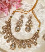 Gold plated kundan necklace set